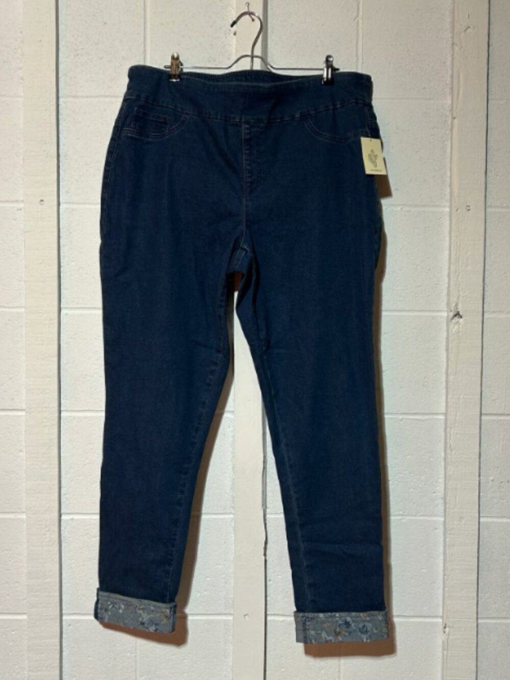 Cactus + Pearl Floral Print Jean Blue size XXL - #39